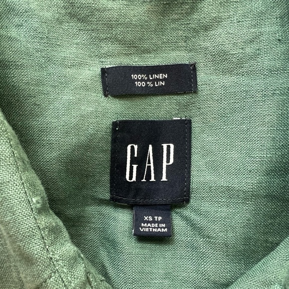 Emerald Green Gap 100% Linen Shirt - Picture 3 of 3